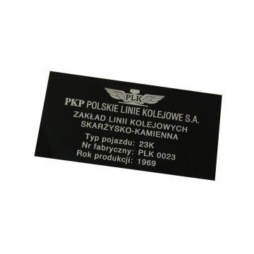 Tabliczka znamionowa - czarne aluminium anodowane 140x70mm