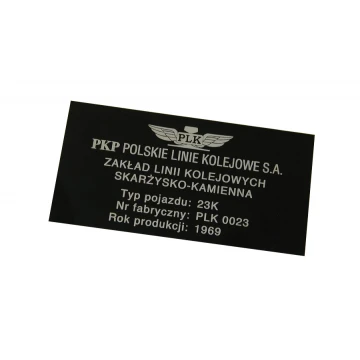 Tabliczka znamionowa - czarne aluminium anodowane 140x70mm