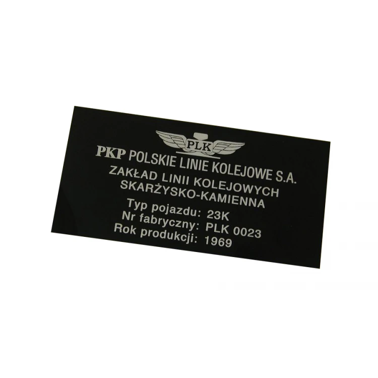Tabliczka znamionowa - czarne aluminium anodowane 140x70mm