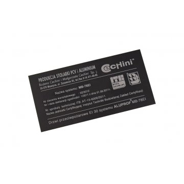 Tabliczka znamionowa - czarne aluminium anodowane 100x50mm