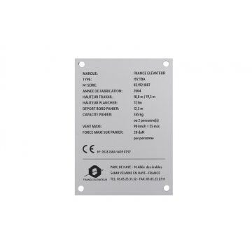 Tabliczka znamionowa grawerowana z aluminium aluply - wymiar 83x116mm - TAB086