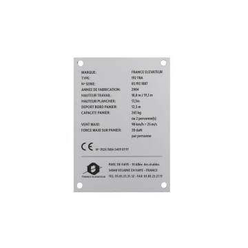 Tabliczka znamionowa grawerowana z aluminium aluply - wymiar 83x116mm - TAB086