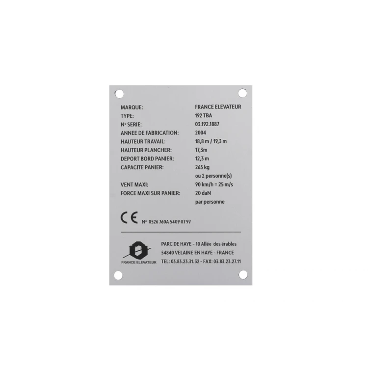 Tabliczka znamionowa grawerowana z aluminium aluply - wymiar 83x116mm - TAB086