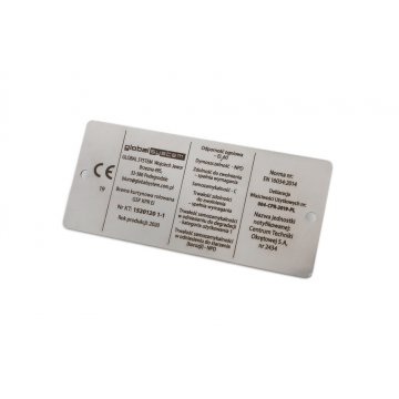 Tabliczka znamionowa stalowa - wym. 100x45mm - TAB083