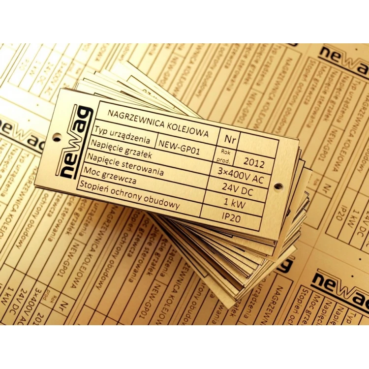 Tabliczka znamionowa  - wymiar: 75x30mm
