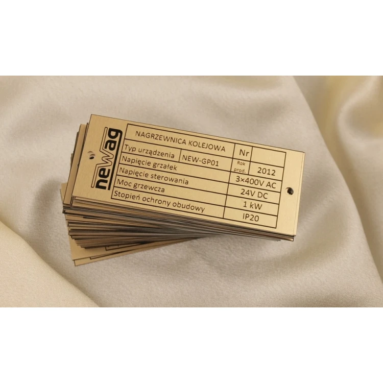 Tabliczka znamionowa  - wymiar: 75x30mm