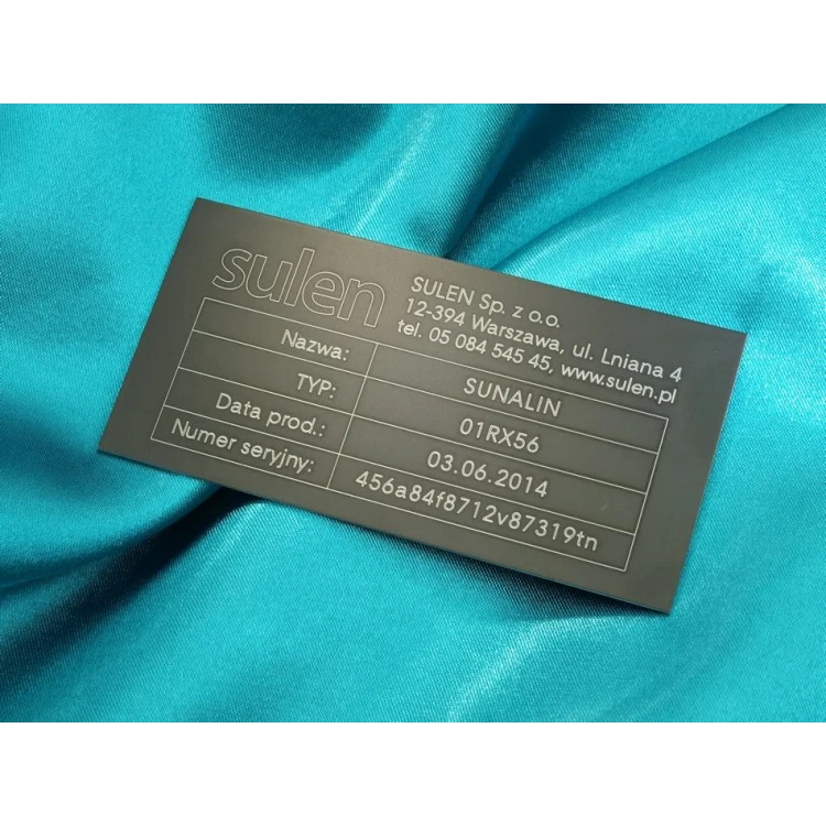 Tabliczki znamionowe z aluminium anodowanego - wymiar: 100x50mm