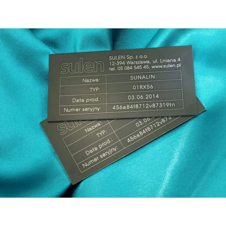 Tabliczki znamionowe z aluminium anodowanego - wymiar: 100x50mm