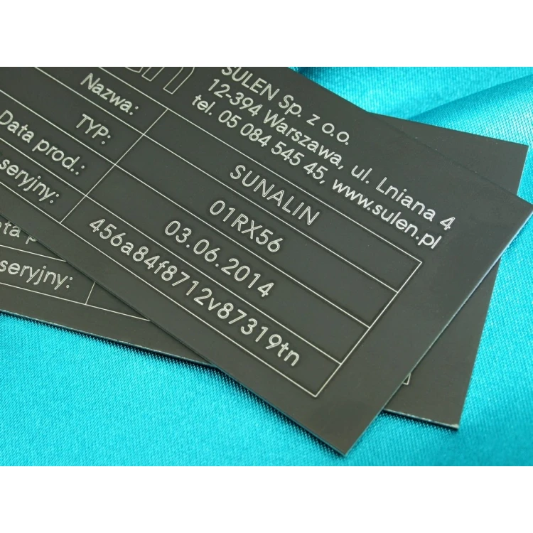 Tabliczki znamionowe z aluminium anodowanego - wymiar: 100x50mm
