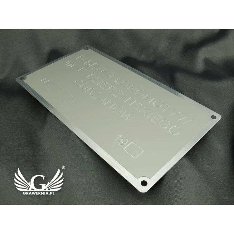 Tabliczka znamionowa z aluminium anodowanego - grawer CNC 001 - wymiar: 165x300mm