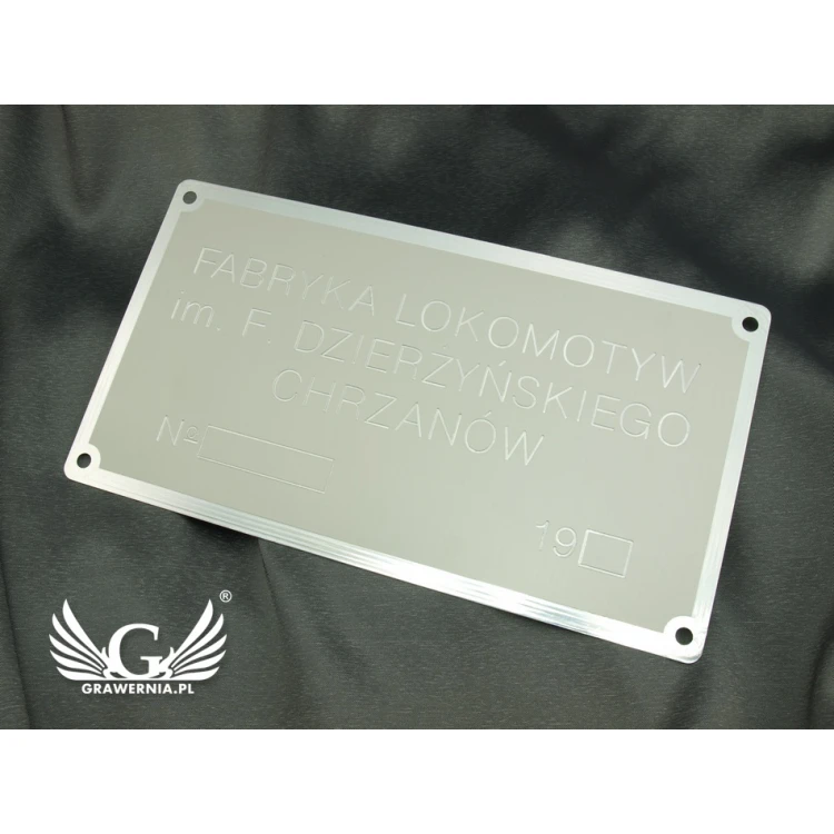 Tabliczka znamionowa z aluminium anodowanego - grawer CNC 001 - wymiar: 165x300mm