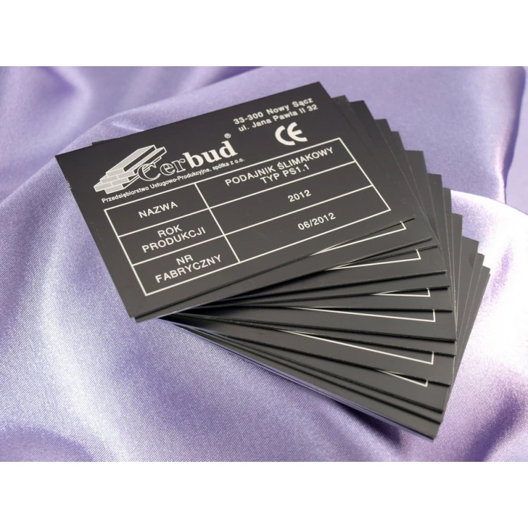 Tabliczka znamionowa z aluminium - wymiar: 90x60mm