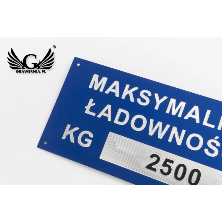 Tabliczka znamionowa z aluminium - multikolor - grawer CNC -  wymiary: 150x70mm - TZN035