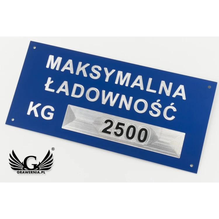 Tabliczka znamionowa z aluminium - multikolor - grawer CNC -  wymiary: 150x70mm - TZN035
