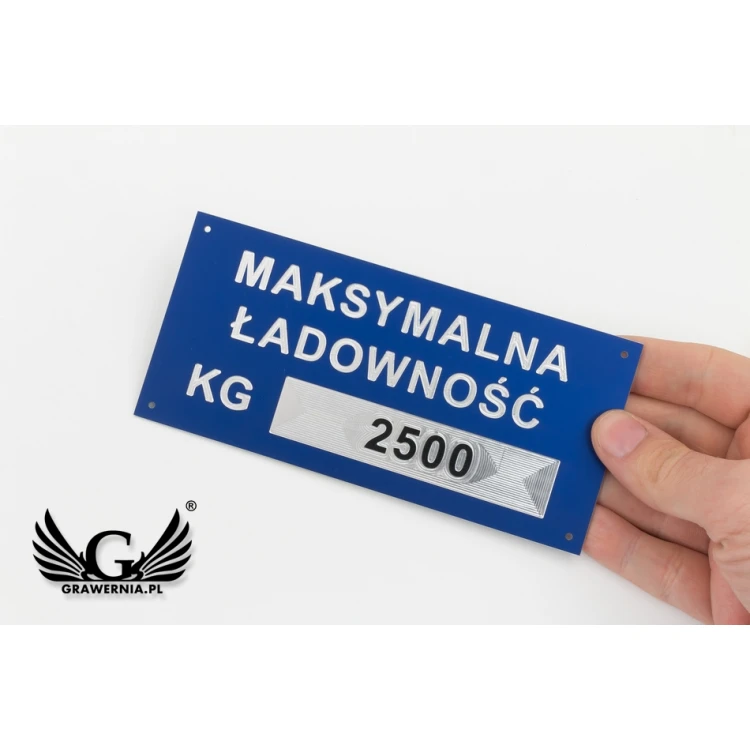 Tabliczka znamionowa z aluminium - multikolor - grawer CNC -  wymiary: 150x70mm - TZN035