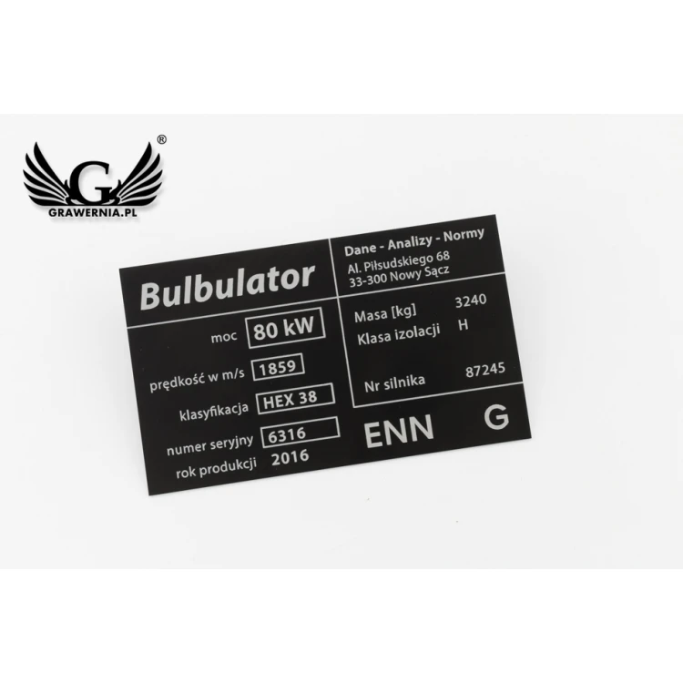 Tabliczka znamionowa z aluminium - multikolor - znakowanie laserem CO2 -  wymiary: 100x60mm - TZN041