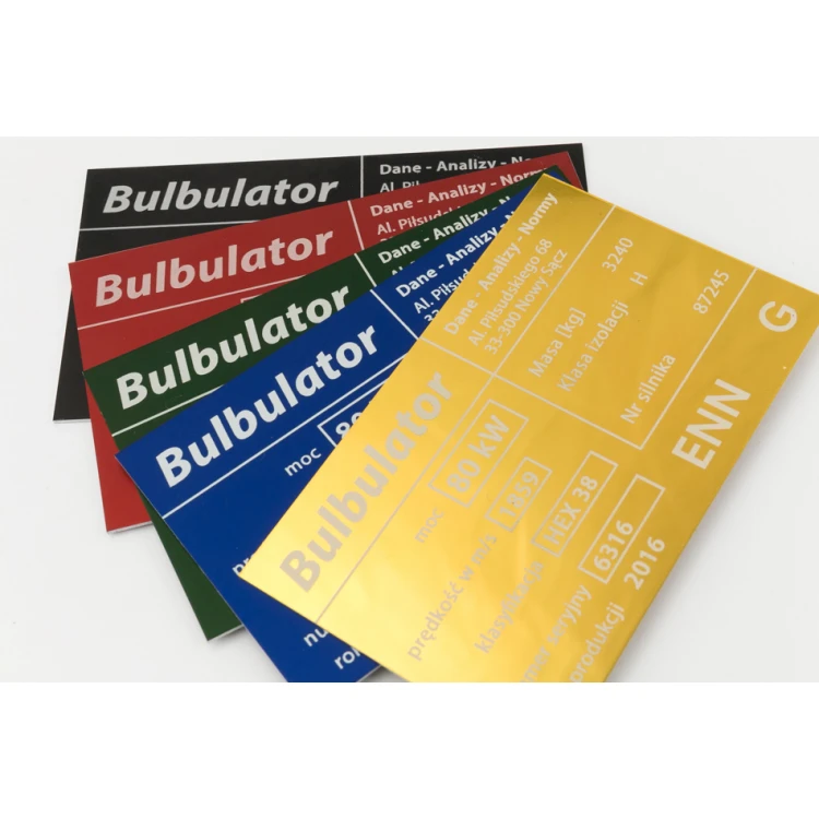 Tabliczka znamionowa z aluminium - multikolor - znakowanie laserem CO2 -  wymiary: 100x60mm - TZN041