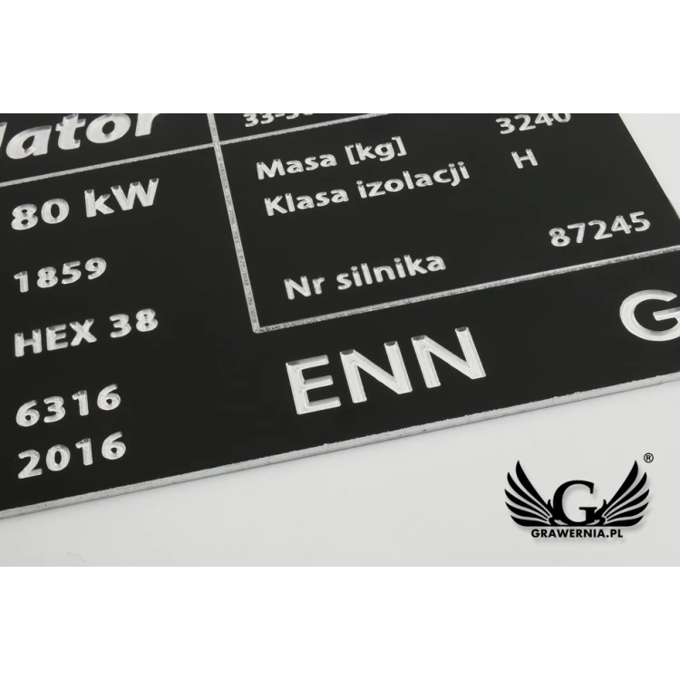 Tabliczka znamionowa z aluminium - multikolor - grawer CNC -  wymiary: 100x60mm - TZN034