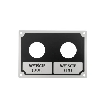 Tabliczka znamionowa ze srebrnego aluminium - grawer CNC i druk UV - wymiary: 130x90mm - TZN036