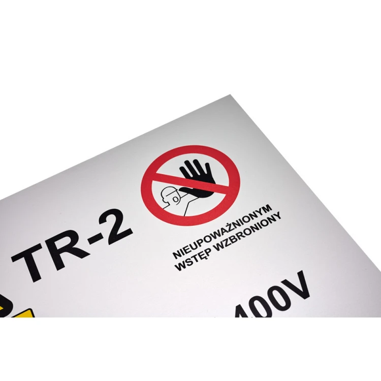 Tabliczka znamionowa ze znakami ostrzegawczymi - wym. 297x210mm (A4) - aluminium anodowane - niezniszczalny druk - BHP188