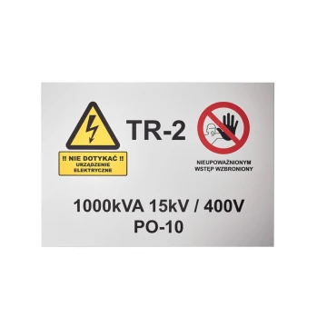 Tabliczka znamionowa ze znakami ostrzegawczymi - wym. 297x210mm (A4) - aluminium anodowane - niezniszczalny druk - BHP188