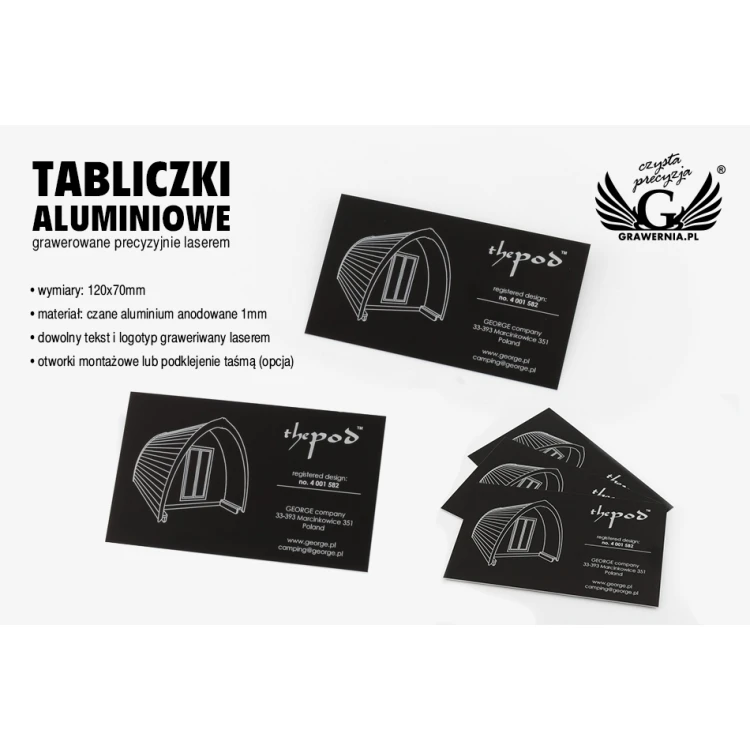 Tabliczki aluminiowe na produkty - wym. 120x70x1mm - TAB095
