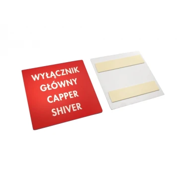 Tabliczki czerwone do oznakowań urządzeń  - wymiar: 100x100mm