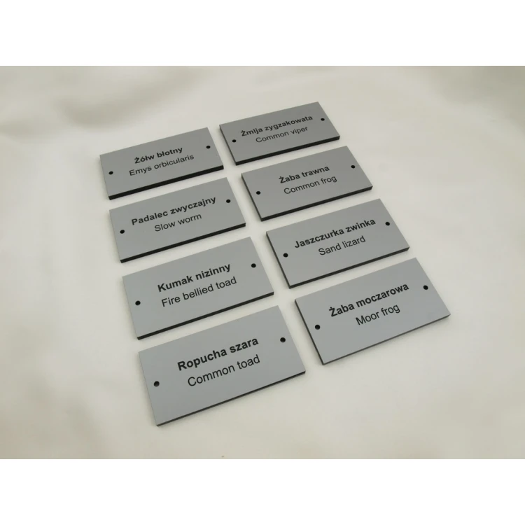 Tabliczki do terrariów i klatek z dowolnym grawerem - 10x5cm - grubość 4,6mm