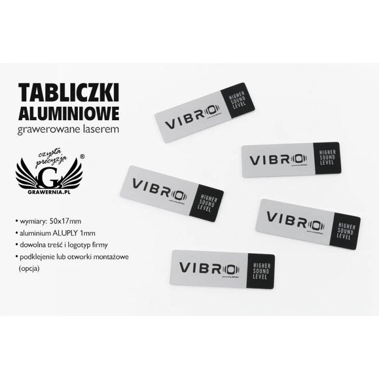 Tabliczki grawerowane z aluminium aluply - wymiary: 50x17mm - TAB103