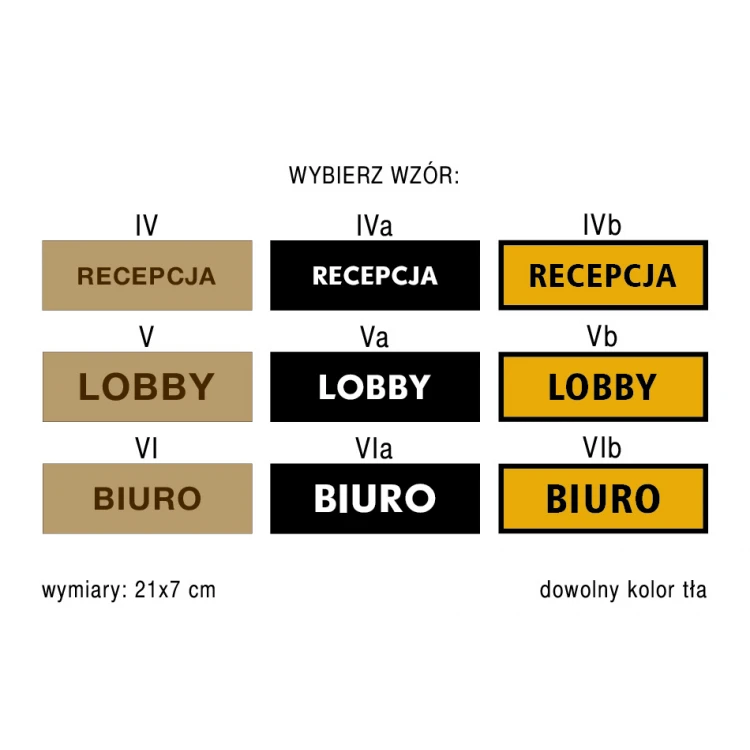 Tabliczki informacyjne dla szatni, biur, magazynów - wym. 210x70mm - PVC - druk UV - TAB169