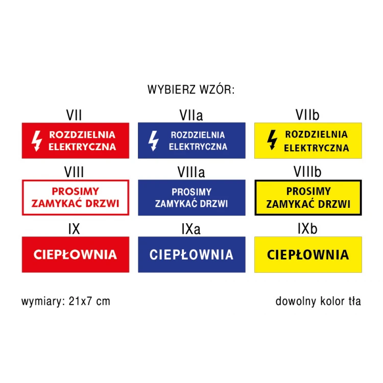 Tabliczki informacyjne do spółdzielni mieszkaniowych - wym. 210x70mm - PVC - kolorowy druk UV - TAB160