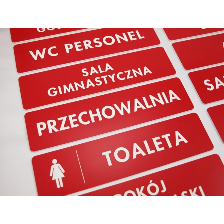 Tabliczki na drzwi - czerwone - wym. 20x5cm