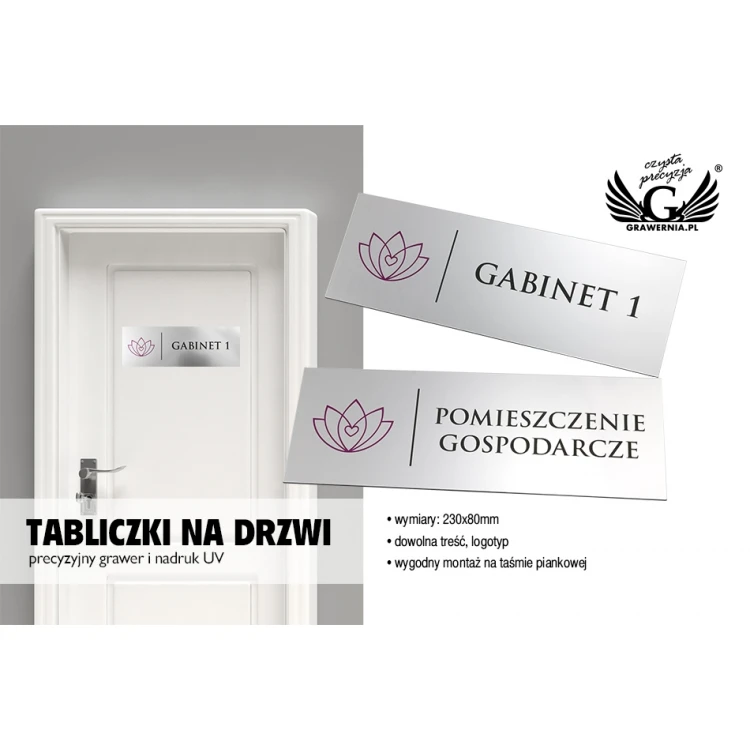 Tabliczki do gabinetu - wym. 230x80mm  - SZ125