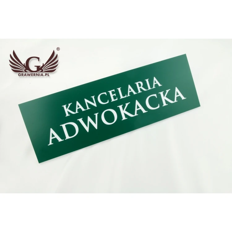 Tabliczki na drzwi grawerowane laserem - ciemnozielony laminat - wym. 300x100mm 