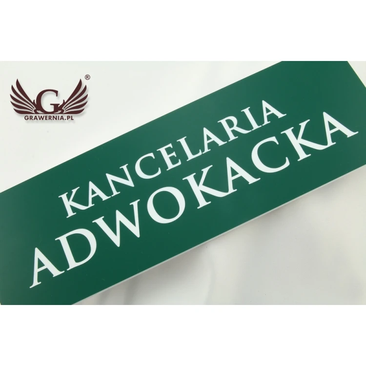 Tabliczki na drzwi grawerowane laserem - ciemnozielony laminat - wym. 300x100mm 