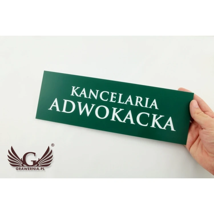 Tabliczki na drzwi grawerowane laserem - ciemnozielony laminat - wym. 300x100mm 