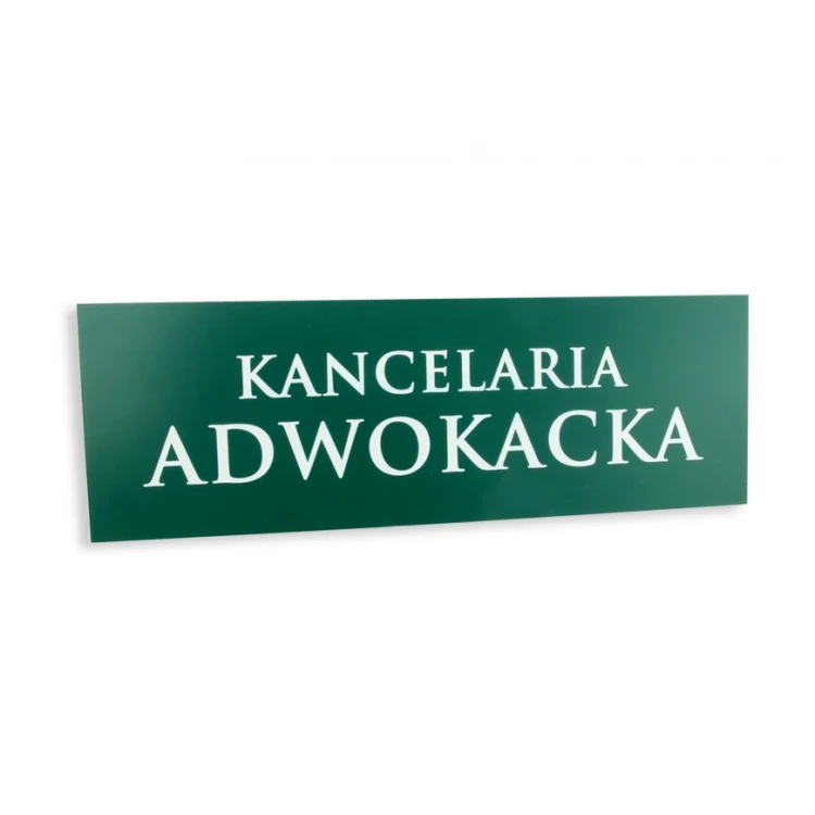 Tabliczki na drzwi grawerowane laserem - ciemnozielony laminat - wym. 300x100mm 