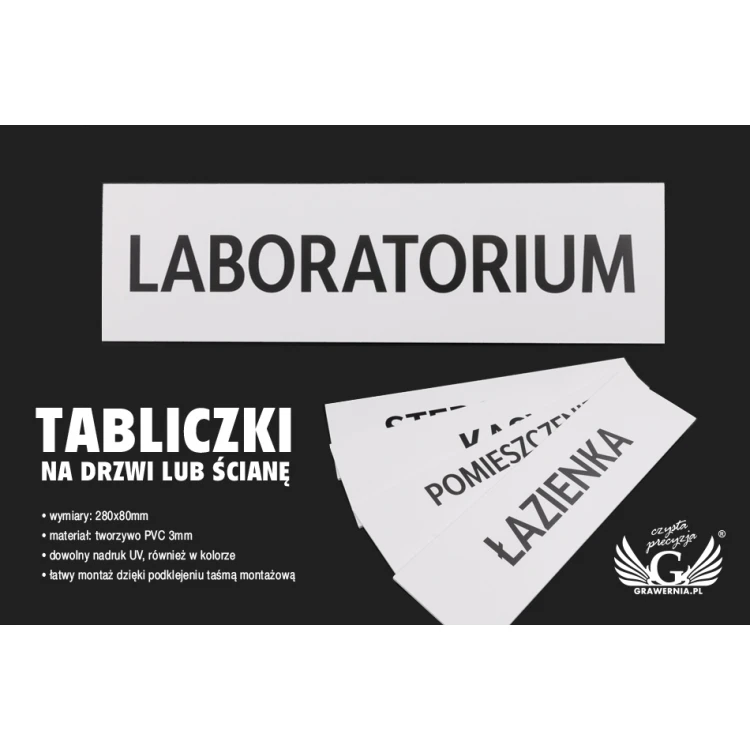 Tabliczki na drzwi lub ścianę - PVC druk UV - wym. 280x80mm  - SZ128