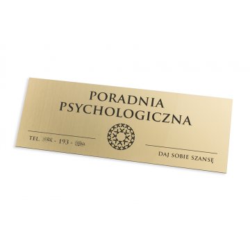 Złota tabliczka na drzwi lub ścianę - laminat grawerski 1,6mm - wym. 290x105mm  - SZ144 