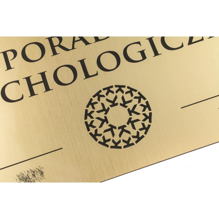 Złota tabliczka na drzwi lub ścianę - laminat grawerski 1,6mm - wym. 290x105mm  - SZ144 