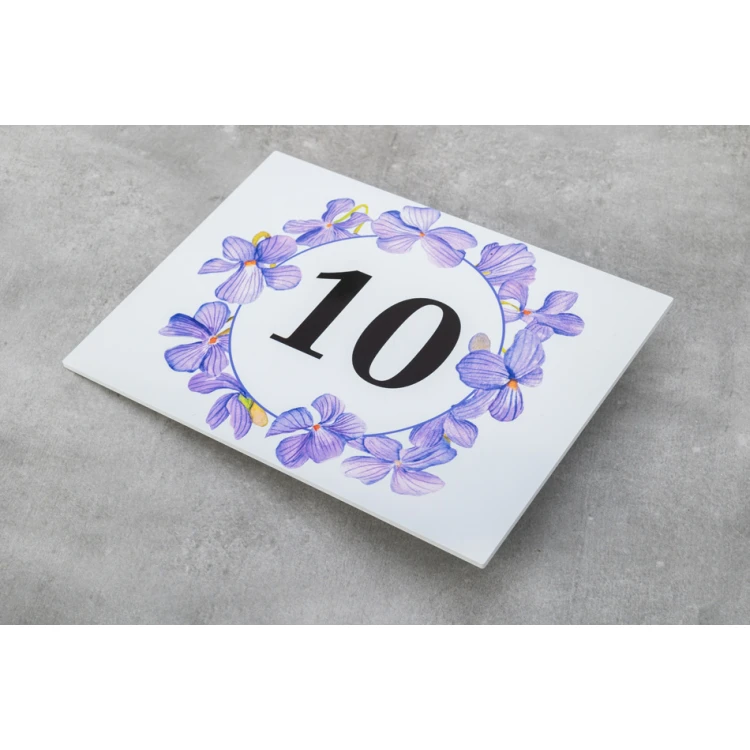 Tabliczki na drzwi z motywem kwiatowym i dowolną numeracją - wym. 200x150mm - PVC - druk UV - TAB408 