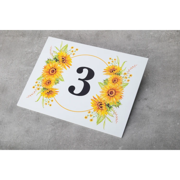 Tabliczki na drzwi z motywem kwiatowym i dowolną numeracją - wym. 200x150mm - PVC - druk UV - TAB408 