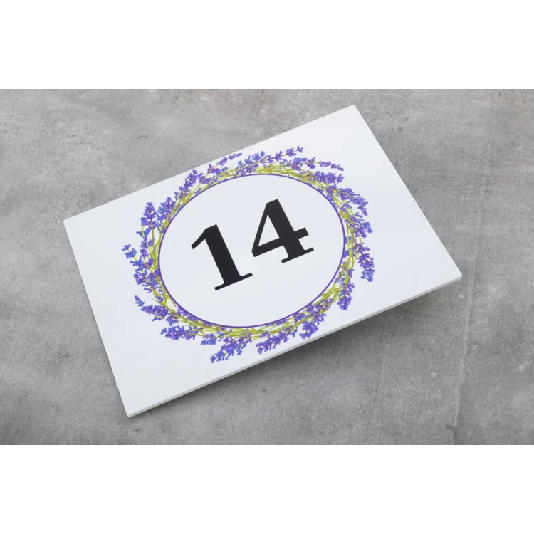 Tabliczki na drzwi z motywem kwiatowym i dowolną numeracją - wym. 200x150mm - PVC - druk UV - TAB408 
