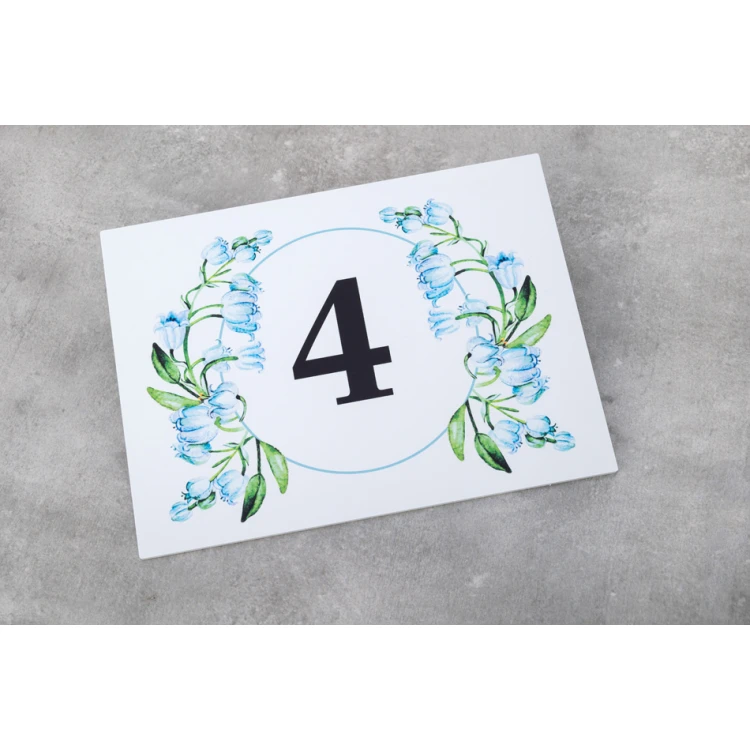 Tabliczki na drzwi z motywem kwiatowym i dowolną numeracją - wym. 200x150mm - PVC - druk UV - TAB408 