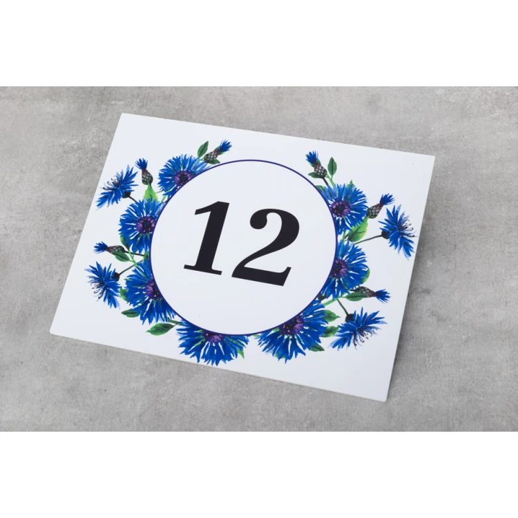 Tabliczki na drzwi z motywem kwiatowym i dowolną numeracją - wym. 200x150mm - PVC - druk UV - TAB408 