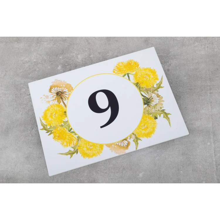 Tabliczki na drzwi z motywem kwiatowym i dowolną numeracją - wym. 200x150mm - PVC - druk UV - TAB408 