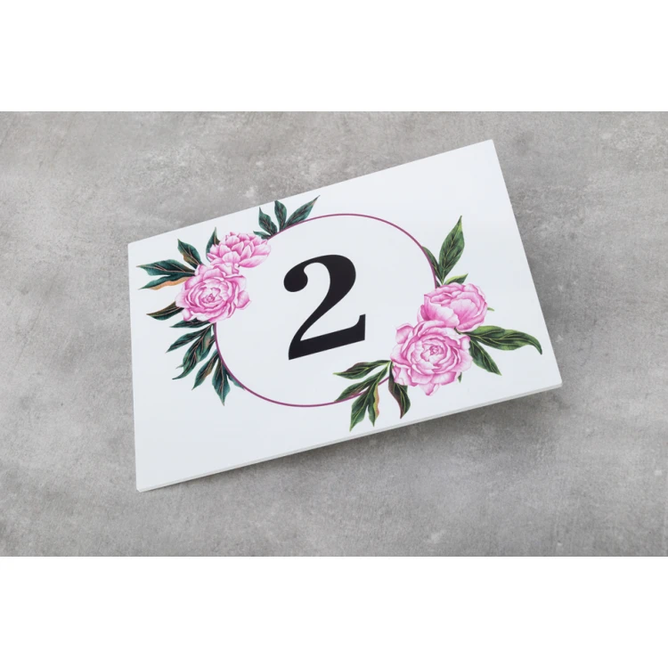 Tabliczki na drzwi z motywem kwiatowym i dowolną numeracją - wym. 200x150mm - PVC - druk UV - TAB408 