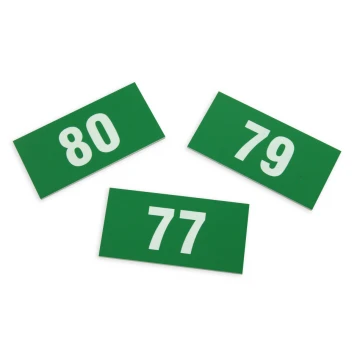 Tabliczki na szafki z numeracją - kolor zielony - wym. 80x40mm 