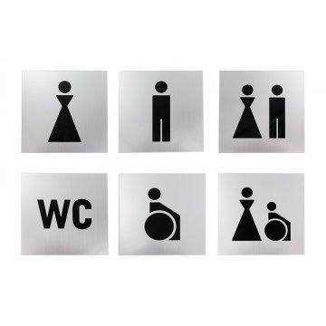 Tabliczki na toalety laminat wycięty na wylot - podkład akryl - wym. 100x100mm - TT017