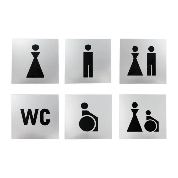Tabliczki na toalety laminat wycięty na wylot - podkład akryl - wym. 100x100mm - TT017